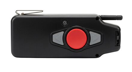 Fototapeta premium Detailed studio shot showcases remote trigger features clearly against a simple white backdrop perfectly.