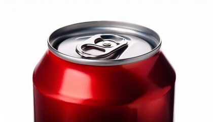 red aluminum can top with pull tab close up