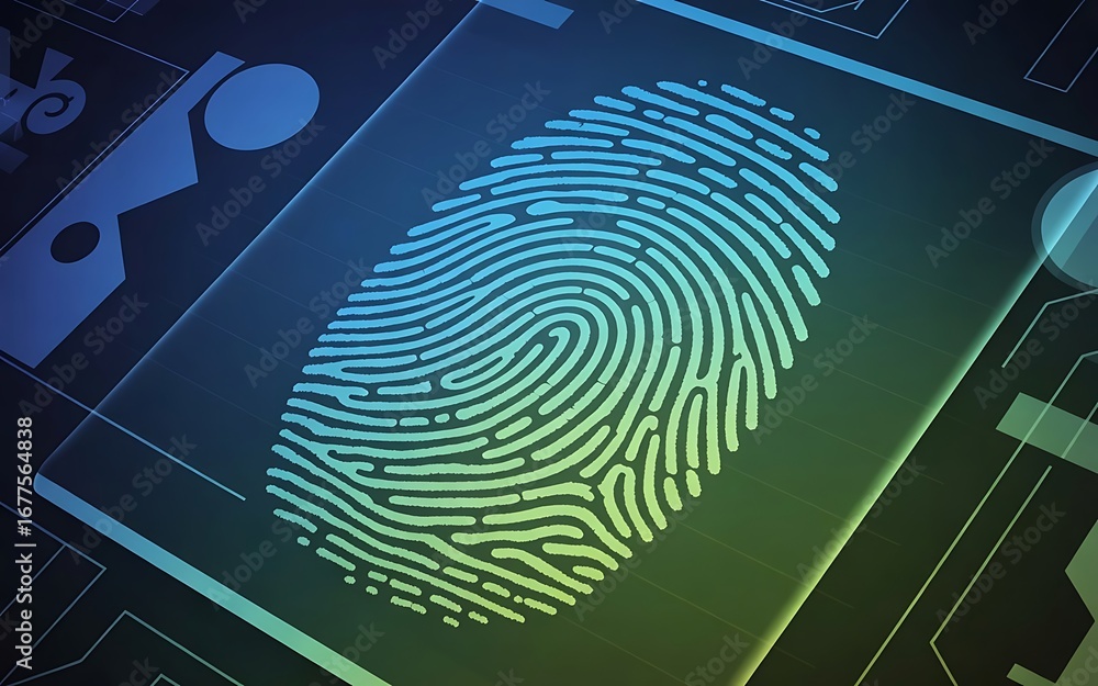 Poster digital fingerprint analysis for biometric authentication and cybersecurity