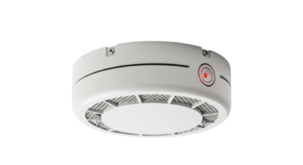 Modern Smoke Detector Mounted on Ceiling