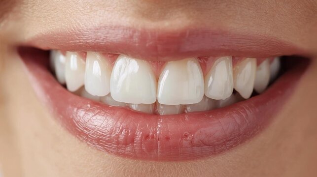 close up of a woman mouth with a smile