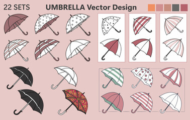 Umbrella Vector Design, Rainy Day Umbrella Graphic Illustration, Stylish Umbrella Vector Artwork
