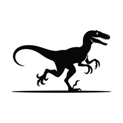 Agile Raptor Silhouette Illustration Black Vector Design A Swift Predator with Sharp Claws and a Sleek Black Silhouette