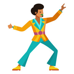 Fototapeta premium A man icon in a retro disco outfit, 