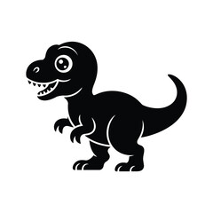 Fearsome Tyrannosaurus Rex Silhouette Illustration Black Vector Design for Educational Resources and Dinosaur Enthusiasts
