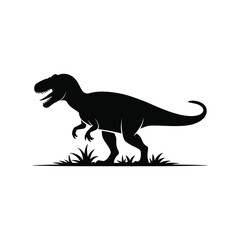 Tyrannosaurus Rex Silhouette Illustration Black Vector Design Awe Inspiring Prehistoric Predator in Black Silhouette Vector Illustration