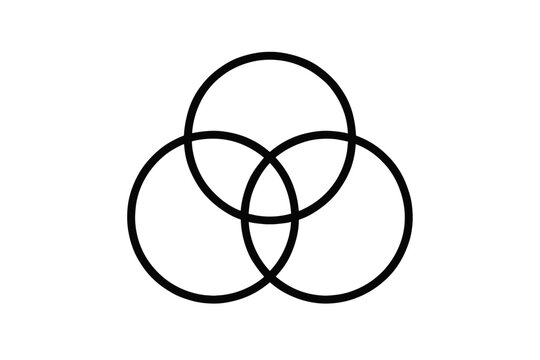 Vector Illustration of Triple Venn Diagram Icon