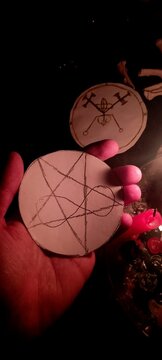 photograph of a ritual for Mammon