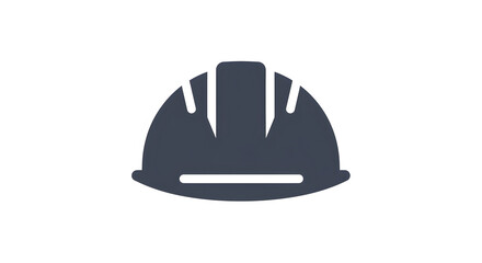 Fototapeta premium Dark Blue Hard Hat Isolated on White Background