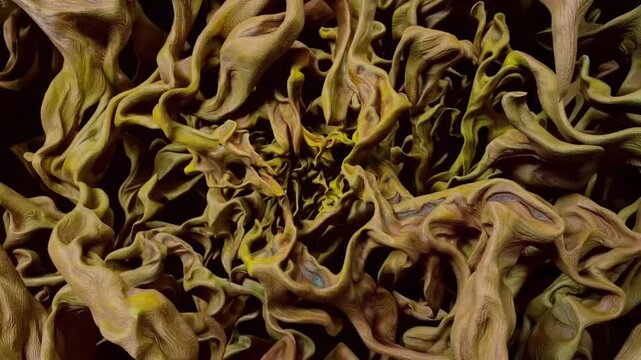 artistic investigation into textural qualities and chromatic variations found within botanical subjects, presented through non-representational creative modalities