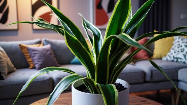 Vibrant Indoor Spider Plant Display Enhancing Modern Interior Decor Atmosphere vibrant
