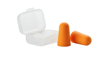 Protecting Ears: Orange Earplugs with Case