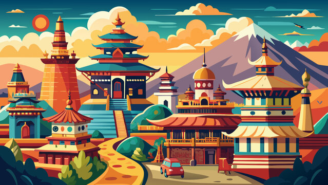 The Kathmandu Valley in Nepal radiates cultural richness, where palaces, pagoda temples, and stone sculptures display centuries of Himalayan artistry and spiritual devotion across historic royal squar