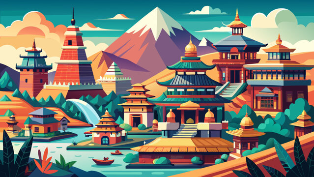 The Kathmandu Valley in Nepal radiates cultural richness, where palaces, pagoda temples, and stone sculptures display centuries of Himalayan artistry and spiritual devotion across historic royal squar