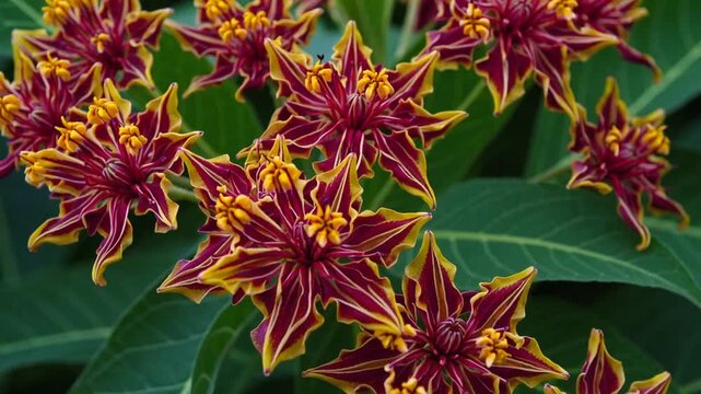 Close Perspective of Blooming Tropical Milkweed Floral Specimen Tropical