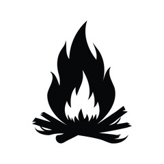 Stylized bonfire vector illustration featuring a dynamic and graphic representation, bonfire flame icon silhouette vector illustration