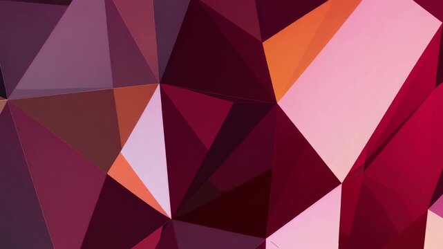 Set of Abstract Backgrounds and Design Elements Featuring Red, Orange, and Pink Low Poly Patterns