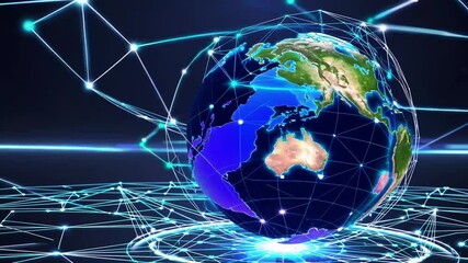 Spherical jigsaw puzzle components azure planetary model notion - Powered by Adobe