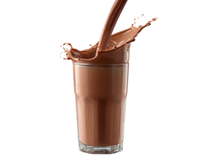  milk and chocolate splashes isolated on a white background, close-up, 3d rendering illustration, high resolution, vector, detailed