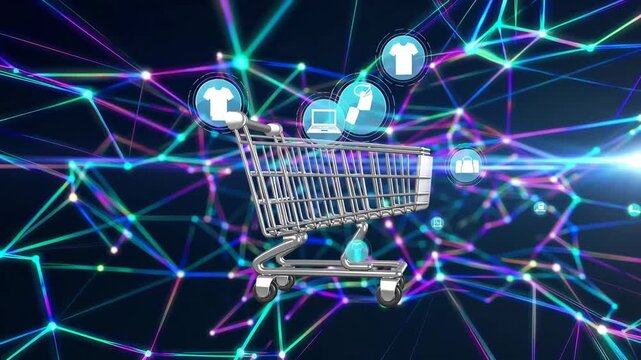 Web-based business Digital retail concept. Three-dimensional