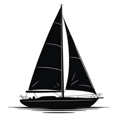 sailing boat on white background