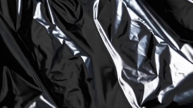Textural Background Composed of Black Polyethylene Waste Material