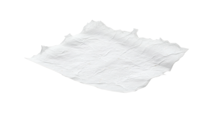 Crumpled white paper detail laying softly against a clean backdrop suggesting simplicity and minimalism.