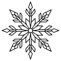 Symmetrical snowflake design with intricate geometric patterns