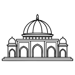 Illustration of a historic dome building with arches