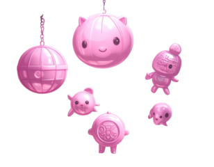 Firefly_peony flowers isolated on white - Firefly_Pink Plastic Cute 3D Decorative Objects (3)