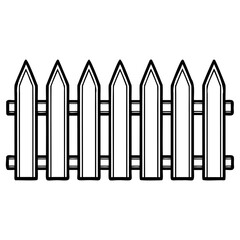 Simple black and white wooden fence design