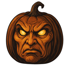Fototapeta premium Sinister Evil Halloween Jack-o'-Lantern Face