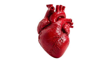 3D Rendered Human Heart on Black Background.