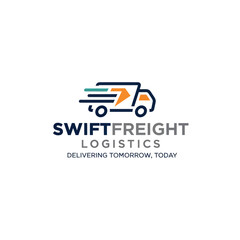 SwiftFreight Logistics logo featuring a stylized truck and the company name.