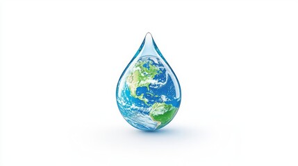 Obraz premium A stunning depiction of Earth encapsulated in a water droplet, symbolizing the importance of water conservation.