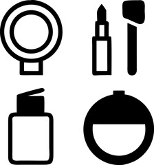 Chic beauty essentials collection featuring makeup and skincare icons for modern style