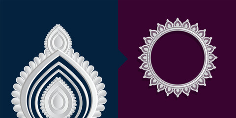 Durga Puja Circle border Border Decorations Durga Puja Frame Durga Puja Background	