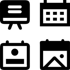 Organize your business with these essential icons for planning, presentations, and visual content management.