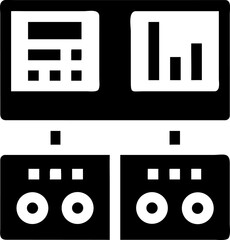 Modern dashboard displays financial data and analytics with connected control units for business operations