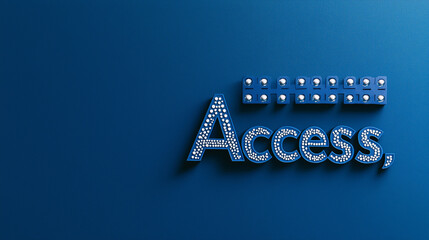 Braille dots forming word access papercut design blue background accessibility awareness inclusion world braille day concept with copy space