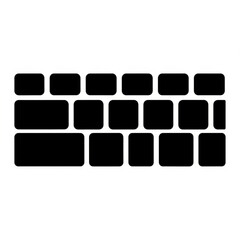 Black brick wall pattern on white background