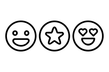 Vector art of emoji faces with different expressions