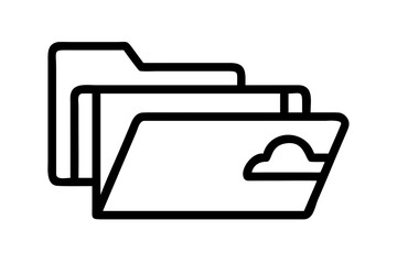 Vector art of folder with cloud icon for data storage