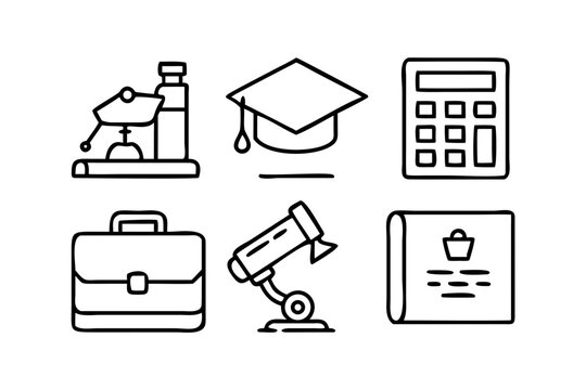 Vector art of education and business icons