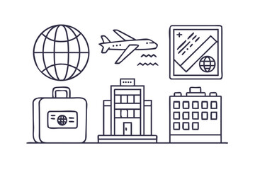 Vector art of travel and tourism icons in vector format