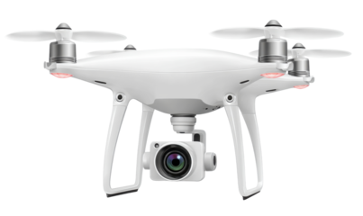 White drone with camera