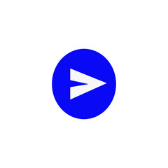 Blue circle with white forward arrow icon for sending or navigation transparent background