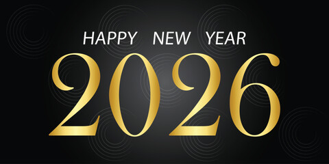 2026 happy new year greeting clipart design. New year 2026 text, calligraphy and typography in colorful template for year of the horse calendar background vector illustration