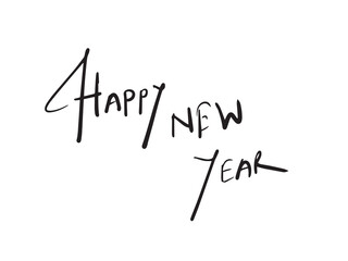 Happy new year wish handwritten. Calligraph