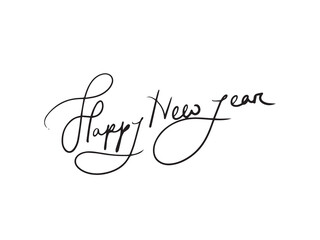 Happy new year wish handwritten. Calligraph